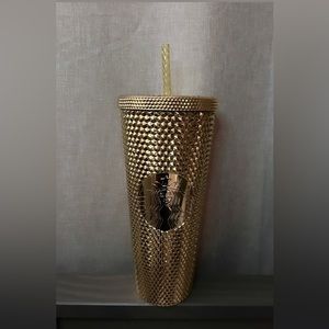 NWT! Starbucks Holiday 2022, Venti Gold Bling Studded Cup